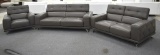 NEW Modern Grey Leather Sofa, Love Seat, And Chair
