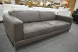 NEW Modern Grey Leather Sofa