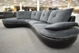 NEW 2pc Modern Black Leather Sofa Sectional
