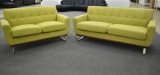 NEW Modern Lime Green Fabric Sofa And Love Seat