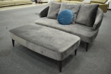 NEW Modern Grey Leisure Bench With Ottoman