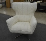 NEW Modern White Leather High Back Chair