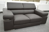 NEW Modern Black Leather Love Seat