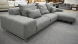 NEW Modern Grey Fabric 2pc Sofa Sectional