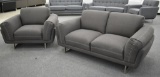 NEW Modern Grey Fabric Sofa And Chair