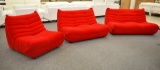 NEW Modern Red Fabric Sofa, Love Seat And Chair