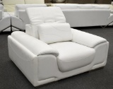 NEW Modern White Leather Living Room Chair