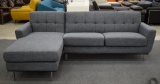 NEW 2pc Modern Grey Upholstered Sofa Sectional