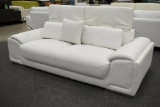 NEW Modern White Leather Love Seat