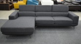 NEW 2pc Modern Grey Fabric Sofa Sectional