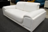 NEW Modern White Leather Love Seat