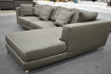 NEW 2pc Modern Grey Fabric Sofa Sectional