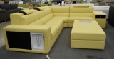 NEW Modern 4pc Yellow Leather Sofa Sectional