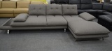NEW Modern 2pc Grey Fabric Sofa Sectional