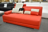 NEW Modern Red Leather Chaise Lounge Chair