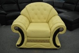 NEW Yellow Leather Living Room Chair