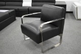 NEW Modern Black Leather Arm Chair