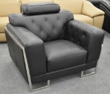 NEW Modern Black Leather Living Room Chair