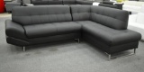 NEW Modern Black Leather 2pc Sofa Sectional