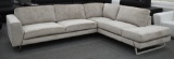 NEW Modern 2pc White/Beige Fabric Sofa Sectional