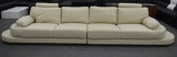 NEW Modern 2pc Beige Leather Sofa