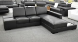 NEW 2pc Modern Black Leather Sofa Sectional