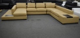 NEW Modern 4pc Beige Leather Sofa Sectional