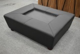 NEW Modern Black Leather Ottoman / Coffee Table