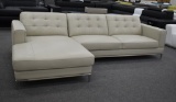 NEW 2pc Modern White Leather Sofa Sectional
