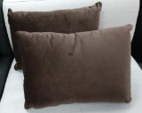 2 NEW Brown Fabric Decorator Pillows