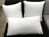 3 NEW White Leather Decorator Pillows