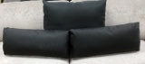 3 NEW Black Leather Decorator Pillows