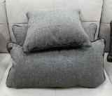 3 NEW Grey Fabric Decorator Pillows