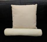 2 NEW Tan Leather Decorator Pillows