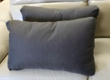 2 NEW Grey Fabric Decorator Pillows