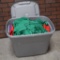 Plastic Tote Full Of Assorted Spandex Shapes