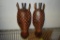 2 Hand Carved Giraffe Masks