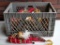 Crate Full Of Santa Ornaments