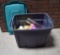 Plastic Tote Full Of Easter Decorations