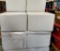 2 Modern White Leather Ottomans