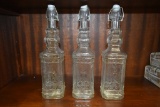 3 Decorative Glass Bottles
