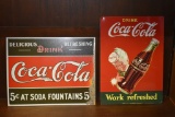 2 Coca-Cola Tin Signs