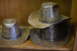 4 Decorative Metal Cowboy Hat Candle Holders