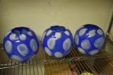 3 Art Glass Fish Bowl Vases