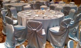 Plastic Tote Full of Blue Ice Chair Covers