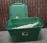Plastic Tote Full of Cone Christmas Trees