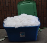 Large Plastic Tote Full of Cotton Balls