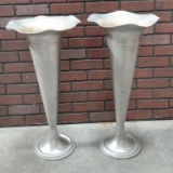 2 Large Aluminum Vases