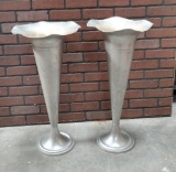 2 Large Aluminum Vases