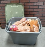 Plastic Tote Full of Decorative Palapa Covers